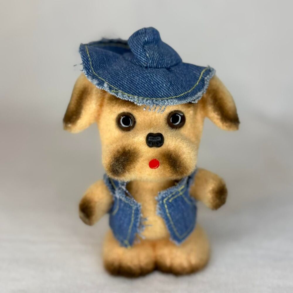 Vintage flocked dog bank